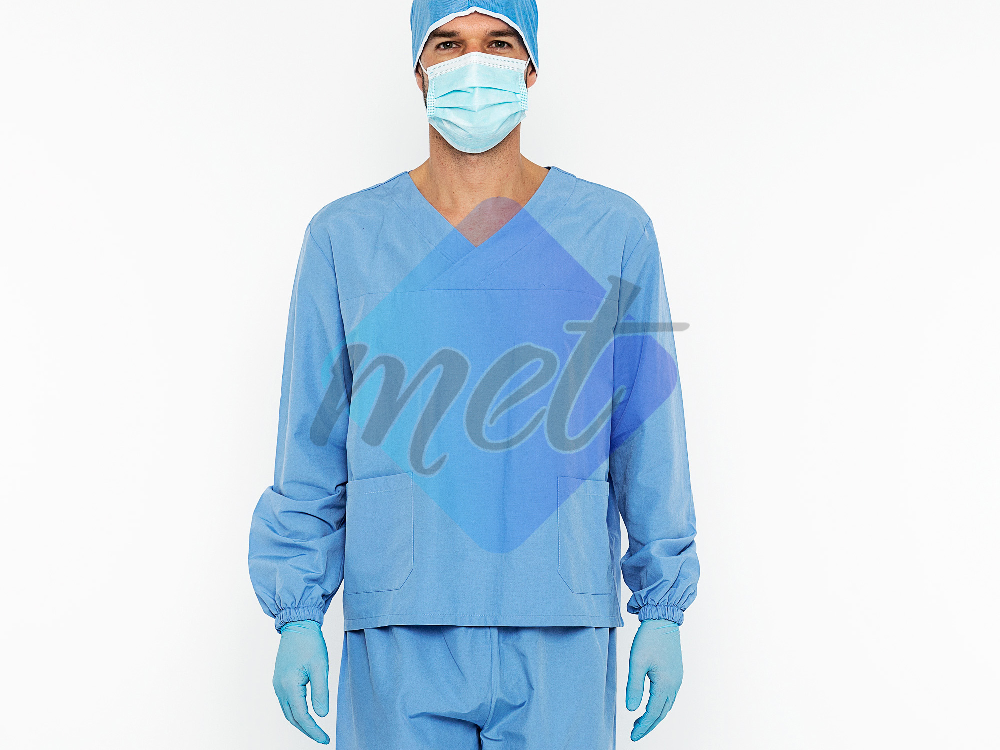 Scrubs With Long Sleeves 2 Piece Set Blue (Men)